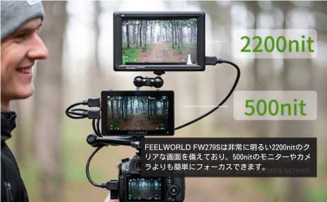 FEELWORLD FW279S | 7インチカメラ モニター 2200nit 超高輝度 4K HDMI
